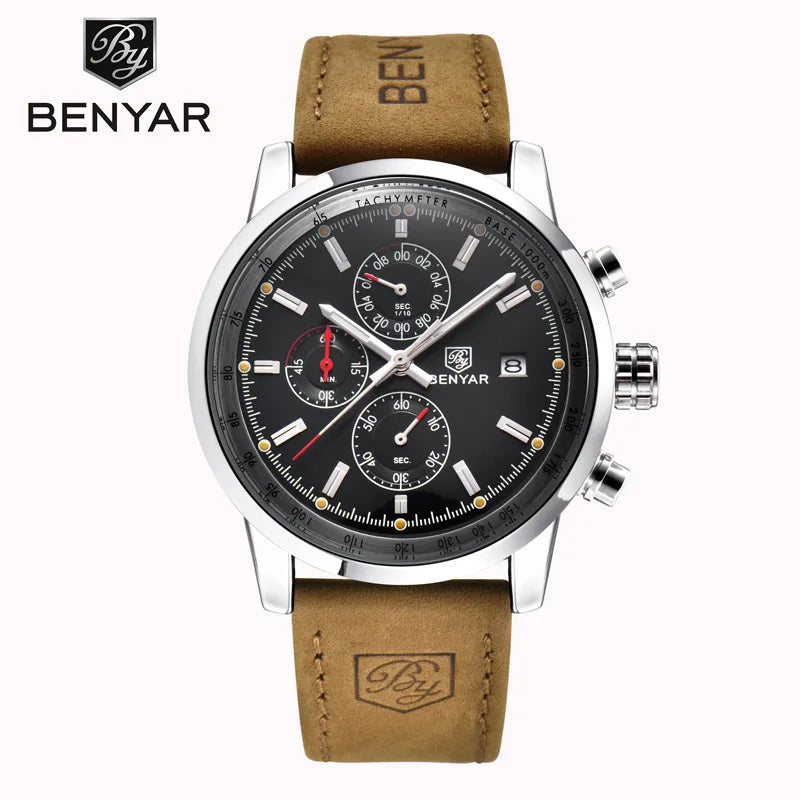 BENYAR Men'S Sports Watch Waterproof Casual Fashion Quartz Watch Business Watch Luminous Calendar Men'S Watch BY-5102M