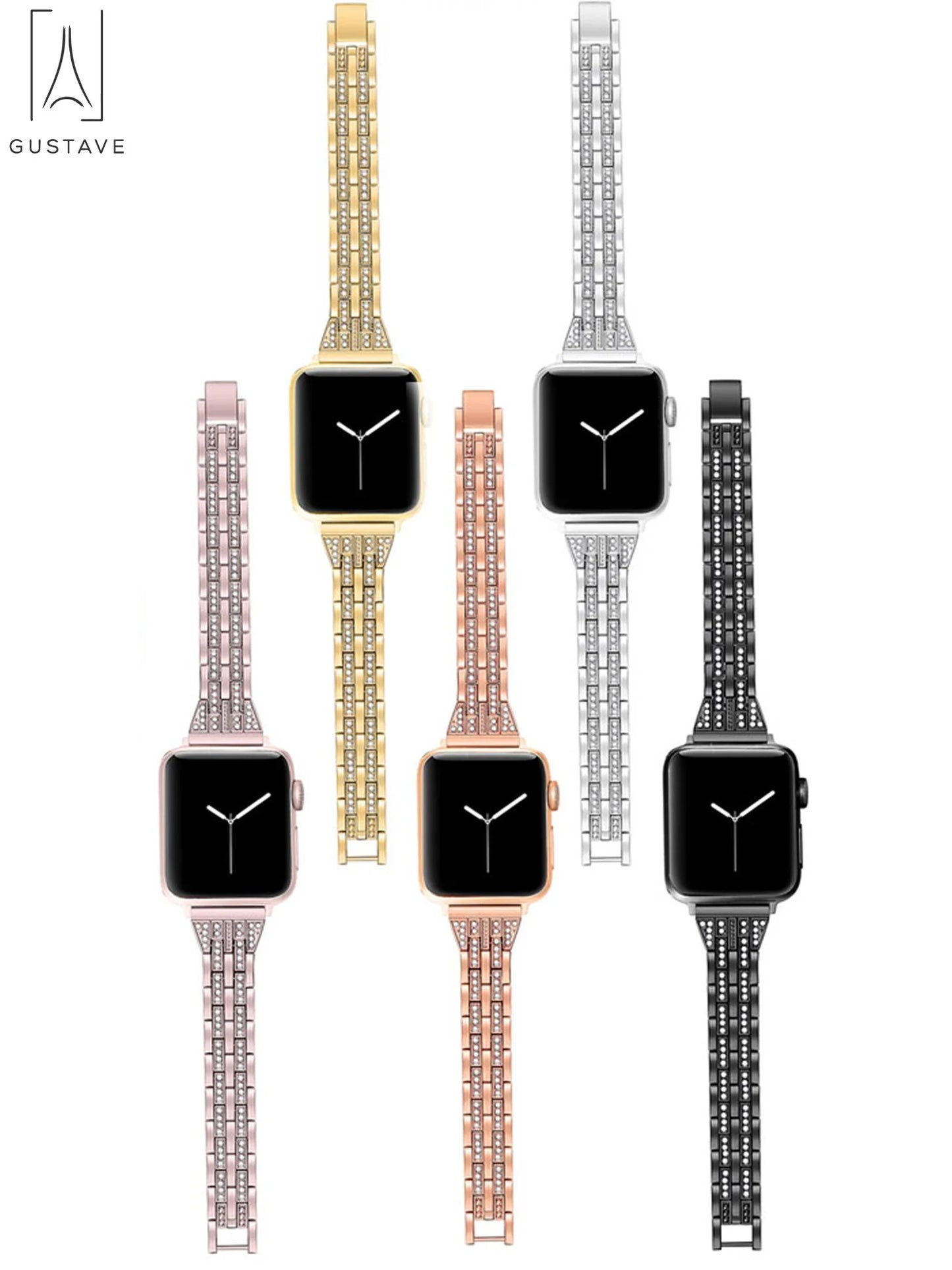 Metal Apple Watch Band 38Mm 40Mm 42Mm 44Mm Compatible with Iwatach Series Ultra SE 8 7 6 5 4 3 2 1 Elegant Bracelet Wristband Strap with Diamond Rhinestone for Women "Gold"